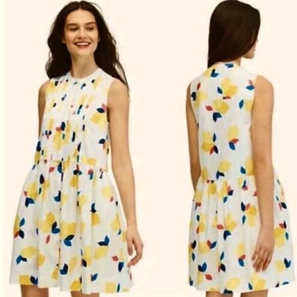 NWT Kate Spade Lemon Zest Shirtdress Shirt Dress Size LARGE - Picture 2 of 6